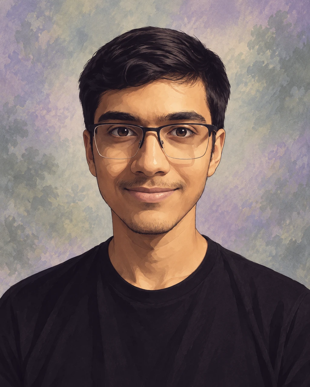 Hand-painted portrait of Ritvik Goyal