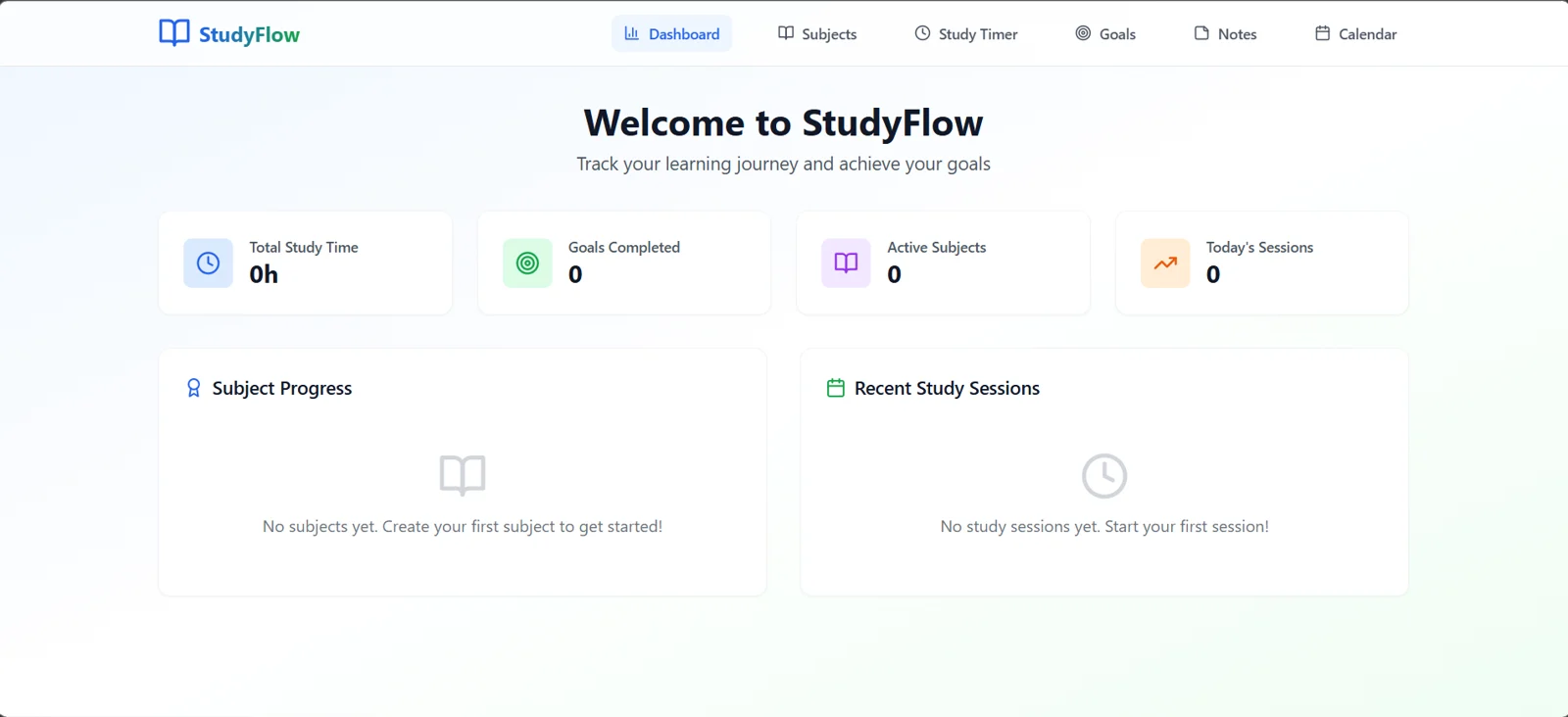 StudyFlow application interface